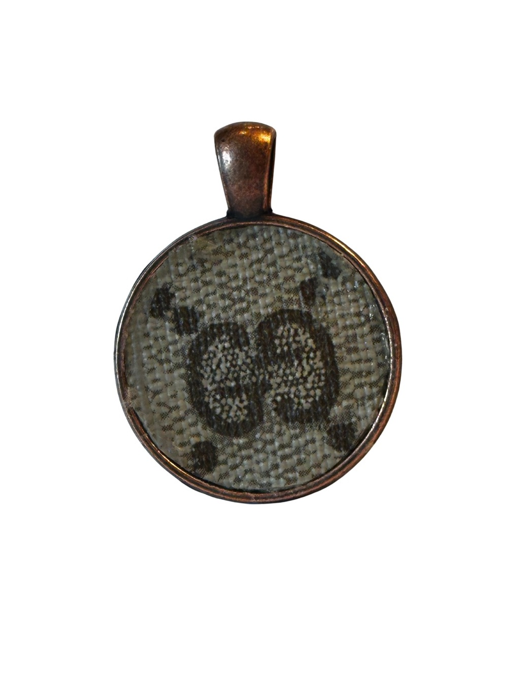 Upcycled Designer Monogram Canvas Round Pendant 1”